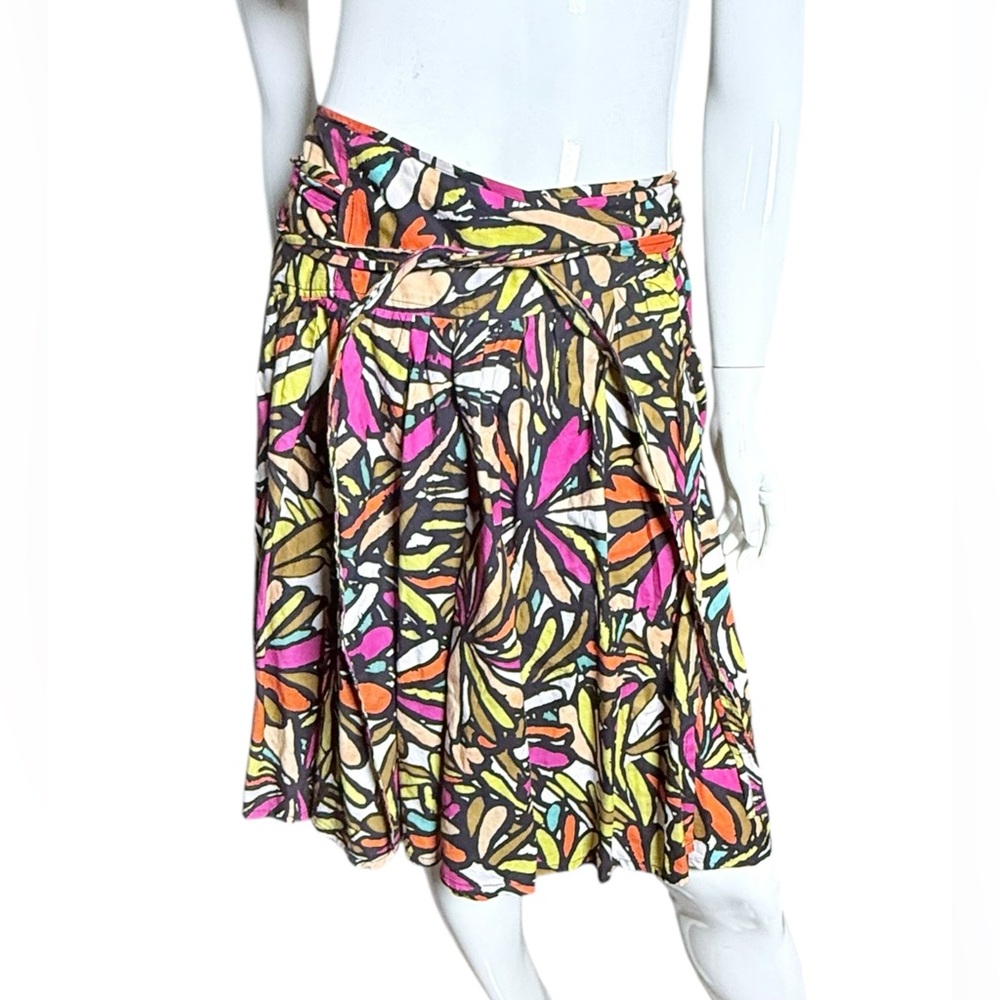 Anthropologie Floral wrap skirt Odille Colorful‎ Aline 2 abstract maximalist